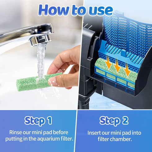 HiTauing 12 Count Phosphate Reducer Filter Pads for aqueon?Fish Tank Filter Pads for QuietFlow LED PRO Model 30 and 50...