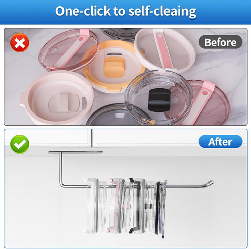 Tumbler lid organizers inside cabinet- Neat and Convenient Kitchen Storage Solution!...