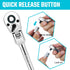 DURATECH 1/4" Drive Flex-Head Ratchet, 72-Tooth Ratchet Wrench, Quick-release, Reversible Switch, Full-Polished Chrome Plating, Alloy Steel...