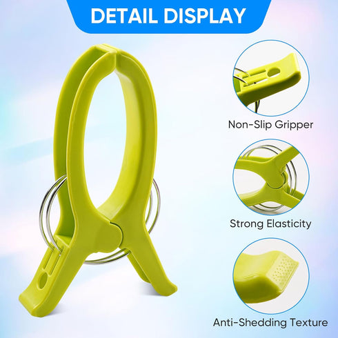 HiGift Jumbo Quilting Clamps | 8 Pack Extra Large Beach Towel Clips | 5 inch Wide Opening Plastic Clips for Sewing, Binding, Keeping Towel Fabric ...