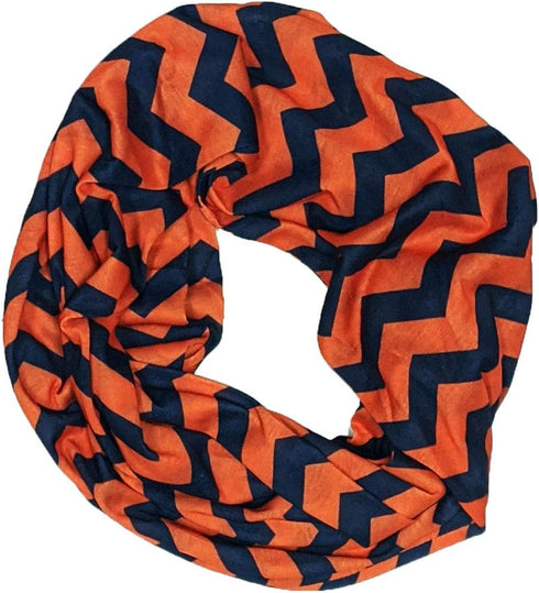 Navy Blue & Orange Chevron Infinity Scarf...