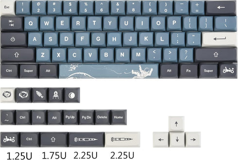 surmen PBT Keycaps XDA Keycaps Dye-Sublimation 60% Custom Keycaps 60 Percent for Cherry MX Switches Mechanical Keyboard(Apollo)...