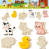 36 Pcs Wooden Farm Animals Cutouts Unfinished Wood Cutouts to Paint Wood Animal Cutouts Crafts Farm Animals Party Supplies for Kids School Classro...