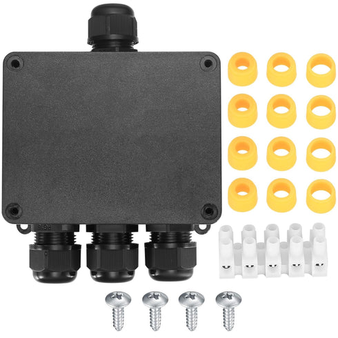Electrical Junction Box, Waterproof IP68 4-Way External Junction Box, Cable Connector Box, Underground External Outdoor Junction Box for Wire Rang...