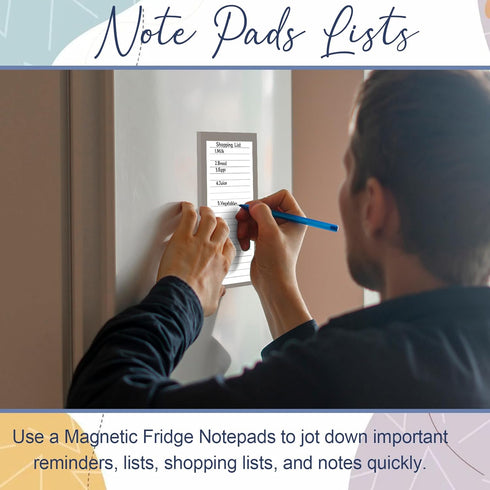 4 Pack Magnetic Notepads for Refrigerator, 50 Pages/Book Grocery List Magnet Pad for Fridge, Design Magnetic Grocery List Pad for Fridge, Grocery ...