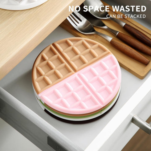 Creative Trivet for Hot Pots and Dishes, 6.3 Inch Flexible Silicone Pot Holders Hot Pads, Anti-Slip Coaster, Heat Resistant Mat Multi-Use Creative...