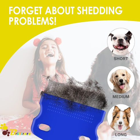 5 Pack Flea Lice Comb, Stainless Steel Dog Cat Grooming Combs with Rounded Teeth, Professional Pet Tear Stain Remover, Dematting Tool for Small, M...