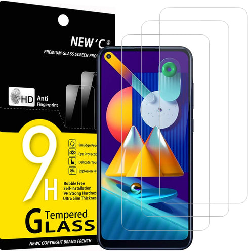 NEW'C [3 Pack Designed for Samsung Galaxy A11, Galaxy M11 Screen Protector Tempered Glass, Case Friendly Anti Scratch Bubble Free Ultra Resistant....