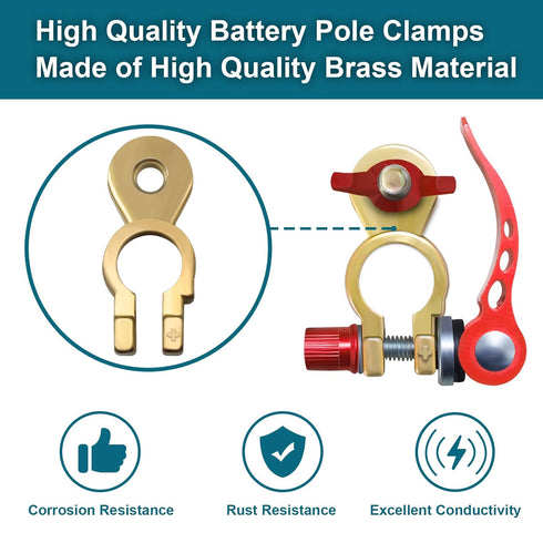 2 PCS Battery Terminals, Battery Terminal Connectors, Quick Release Battery Terminal, Car Battery Terminal...