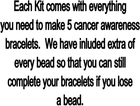 DIY Craft Beading Kit, Everything to Make Cancer Awareness Bracelets, Uses Wire, Crimps and Clasps, Fundraising and Gifts (Multi Colored All Cance...
