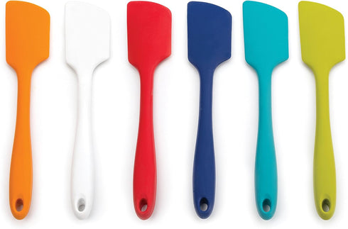 RSVP International Ela Series Heat Resistant Cooking & Baking Strong Silicone Wrapped Steel Rubber Scraper, Spatula, 11x2, White...