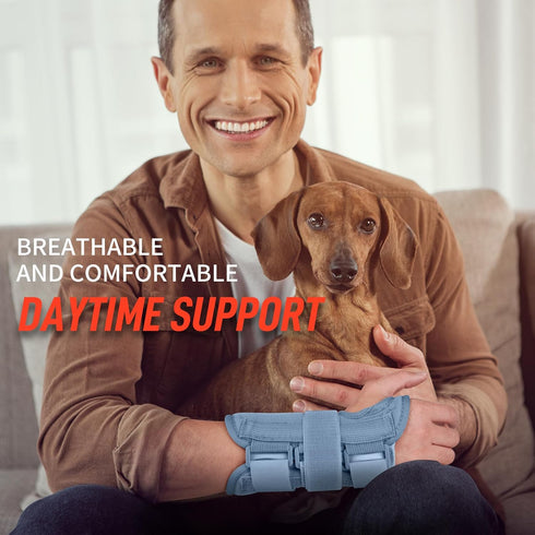 FEATOL Carpal Tunnel Wrist Brace Night Support- Pain Relief Tendonitis, Sprained?Arthritis, Carpal Tunnel Syndrome -Metal Splint Stabilizer With H...