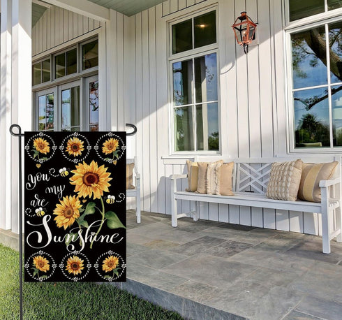 Summer Sunflowers Garden Flags for Outside 12x18 inch Double Sided, Seasonal You Are My Sunshine Yard Flags, Small Spring Decor Farmhouse Outdoor ...