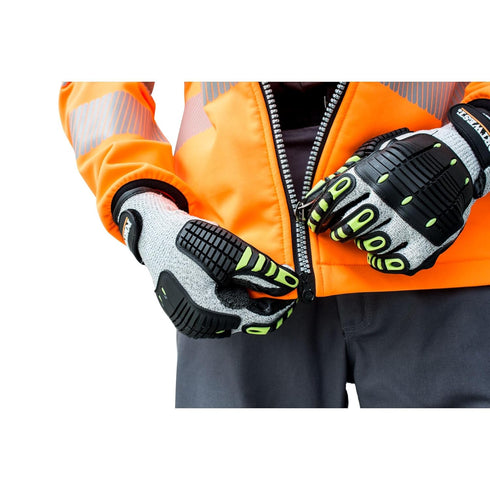 Portwest A722 Anti Impact Safety Work Gloves - Cut Resistant and Impact Reducing Protective Gloves Gray/Black Grey/Black, Large...
