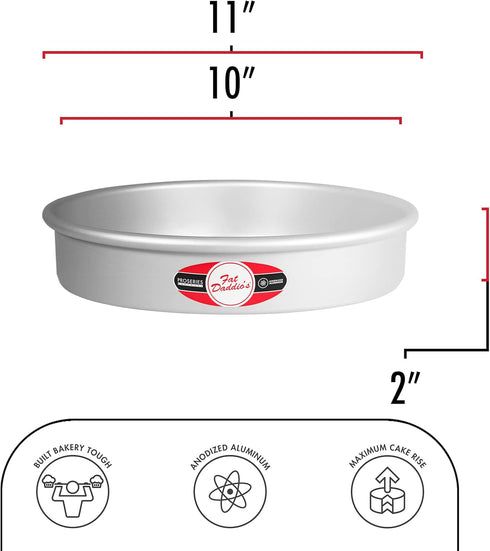 Fat Daddio's Anodized Aluminum Round Cake Pan, 10 x 2 Inch...