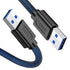ANDTOBO USB 3.0 A to A, 3.3 FT, Male to Male Cable Double End USB Cord Compatible with Hard Drive Enclosures DVD Player Laptop Cooler - Blue...