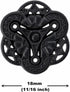 Bezelry 12 Pieces Gothic Flower Art Metal Shank Buttons 18mm (11/16 inch) (Matte Black)...