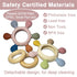 Silicone Teething Toys, Natural Wooden Ring with Silicone Teething Cover, Teething Toys for Babies 0-6 Months, BPA Free, Infant Toys for Teething ...