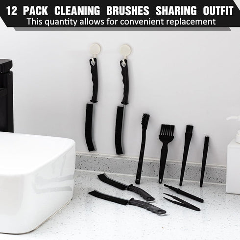 Layhit 12 Pcs Joints Crevice Groove Grout Cleaner Brush Set, Detail Cleaning Brush Set for Tile, Multifunctional Household Cleaning Tool Hand Held...