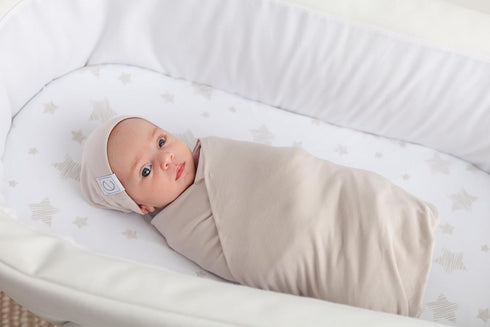 Ely's & Co. Bassinet Sheet Set 2 Pack 100% Jersey Cotton for Baby Girl and Baby Boy - Tan Drawn Star Design...