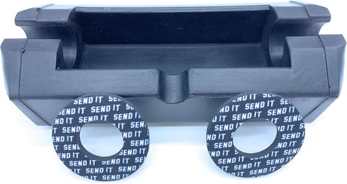 SEND IT Bar Pad with FREE DONUTS Handlebar DIrtbike ATV Crossbar (BLACK, SQUARE)...