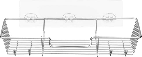 iPEGTOP Adhesive Shower Caddy Bathroom Shelf Storage with Hooks for Shampoo Conditioner Holder Kitchen Organizer Basket, No Drilling Wall Mounted,...