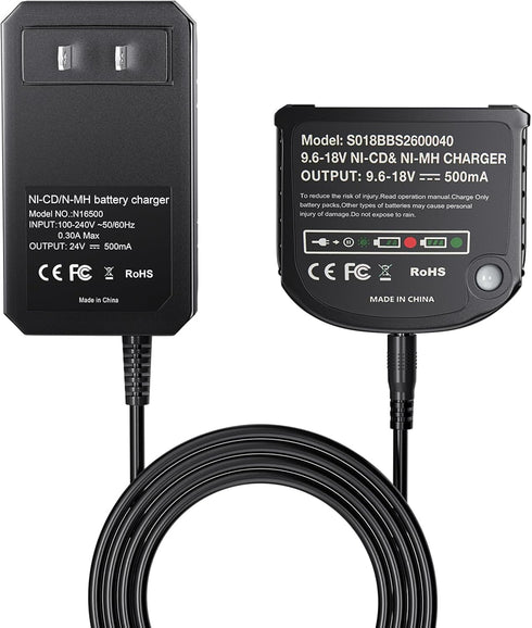 SoulBay 9.6-18V Slide Battery Charger for BLACK & DECKER Multi-Volt 9.6V 12V 14.4V 18V FireStorm Power Tools NiCad Ni-MH Batteries HPB12 HPB18 HPB...
