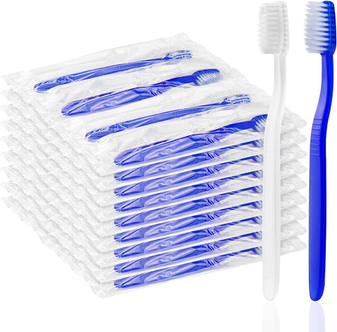 50 pcs Prepasted Disposable Toothbrushes Bulk Individually Wrapped Pre Pasted Soft Toothbrush, Single Use Travel Toothbrushes for Homeless Camping...