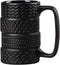 VanEnjoy 3D Cool Black Tyre Tire Shaped Frosted Ceramic Mug Large Coffee Tea Cup Unique Gifts Car Fans 14 oz(400ml)...