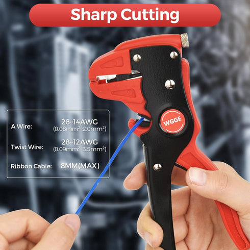 WGGE Automatic Wire Stripper and Cutter, 2 IN 1 Wire Stripper Tool, Adjustable 10-24 AWG Electrical Cable Wire Stripping Tool for Electronic and A...