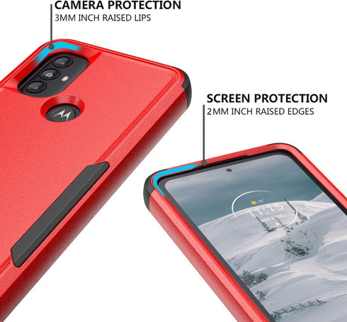 TJS for Motorola Moto G Pure 2021/Moto G Power 2022 Case, with Tempered Glass Screen Protector, Heavy Duty Rugged Shockproof Full Body Anti Scratc...