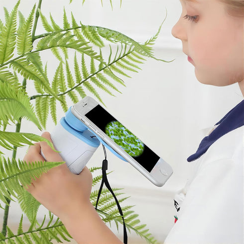 Mini Lab Microscope for Kids, Portable LED Lighted Microscopes Digital pocket microscope for Adults 60-160X High-Definition Miniscope Handheld Mic...