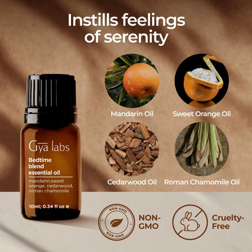 Gya Labs Bedtime Essential Oil Blend for Diffuser- 100% Natural Aromatherapy Bedtime Oil for Sleep, Calming & Relaxing (0.34 fl oz)...
