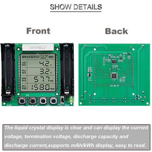 18650 Lithium Battery Capacity Tester XH M239 Capacity Tester Module High Accuracy MAh MWh Digital Measurement DC 5-12V Digital Display with DC Ma...