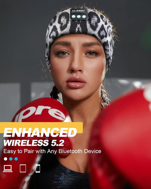 LC-dolida Sleep Headphones Bluetooth Headband, Cozy Wireless Headphones Headband, Sleep Mask with Bluetooth Thin HD Stereo Speakers Perfect for Si...