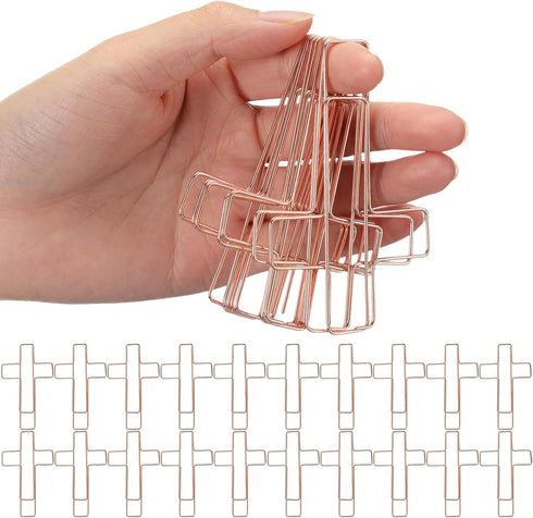 50 Pcs Large Cross Paper Clips Jumbo Funny Cute Paperclips Bookmarks Stationary Clips Marking Paper Clamps Journaling Bible Study Supplies Accesso...