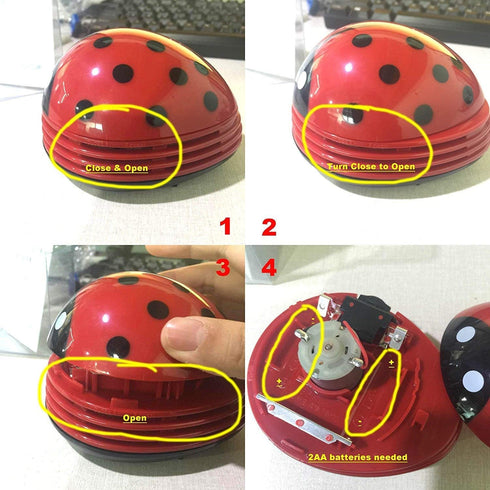 Ladybug Vacuum Cleaner - Mini Vacuum Cleaner Portable Corner Desk Vacuum Cleaner Mini Cute Vacuum Cleaner Dust Sweeper 1Pcs...