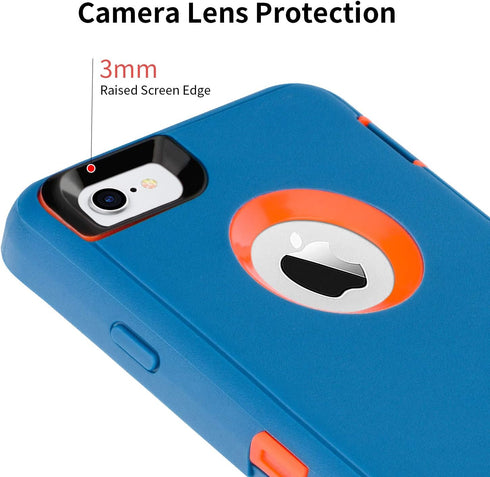CAFEWICH iPhone 6/6S Case Heavy Duty Shockproof High Impact Tough Rugged Hybrid Rubber Triple Defender Protective Anti-Shock Silicone Mobile Phone...