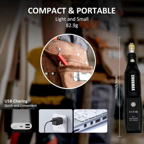 Cordless Rotary Tool, 3.7V Li-ion Mini Rotary Multi-Tool Kit with 42pcs Accessories Electric Rotary 16000rpm Speed DIY Grinder for Polishing, Clea...