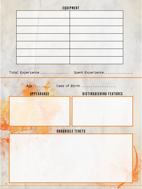Renegade Game Studios Hunter: The Reckoning 5th Edition Roleplaying Game Expanded Character Sheet Journal...