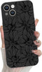 MZELQ for iPhone 13 Case, Silicone Black Floral Flowers Cute Pattern, Magnetic Compatible with MagSafe Sunflowers Camera Protection Phone Case...
