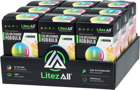 LitezAll LED Color Changing Light Bulb with Remote...
