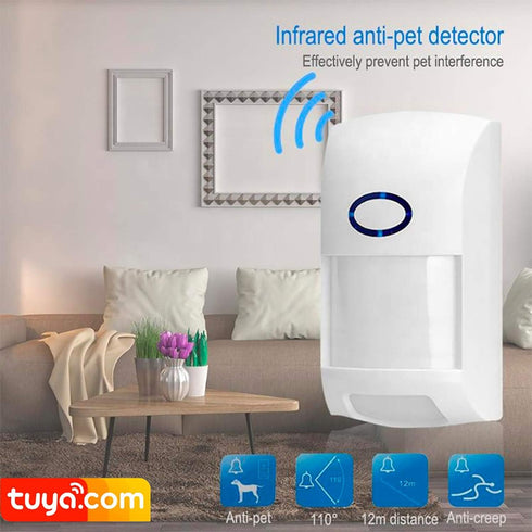Wireless Smart Motion Sensor: PIR Motion Detector Alert, WiFi Infrared Home Security Alarm System, TUYA App Control, No Hub Required, Smart Home S...