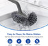 HAMITOR Toilet Bowl Brush holder Set: Deep Cleaning Silicone Toilet Cleaner Scrubber Under Rim with Curved Bristle for Bathroom Dead Corner Clean ...