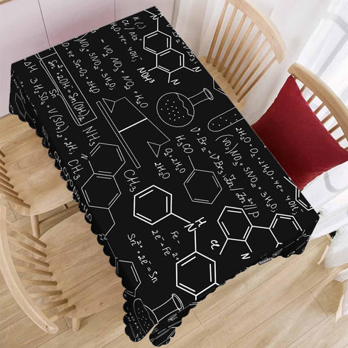 Beabes Tablecloth Chemistry, Chemistry Formulas Laboratory Equipment Rectangular Table Cover Kitchen Table Cloth for Dining Hotel Coffee Parties T...