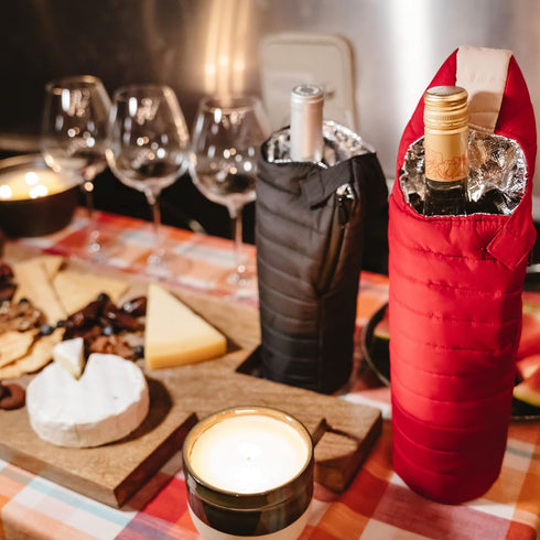 Puffin - The Caddy Wine Bag - Wine Chiller & Insulated Bottle Bag, Black & Tan...