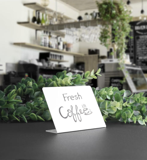 Set of 15 Mini White Chalkboard Signs 3 x 4 inches - Whiteboard Signs Desktop, Food Signs for Party Buffet, Food Display Card, Tabletop Chalkboard...