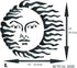 Vintage Sun Stencil, 14 x 12 inch (L) - Celestial Art Nouveau Deco Wall Stencils for Painting Template...