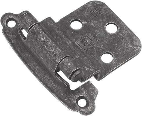 Hickory Hardware P243-VP Variable Overlay 3/8 Inch Inset - Easy Installation - Traditional Cabinet with 170° Opening Self-Closing Surface Mount Fa...
