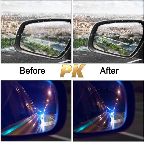 2 Pcs Car Rearview Mirror Films Anti Fog Car Rainproof Films Waterproof Car Mirror Rain Protector Film Wing Mirror Rain Deflector Film for Cars Tr...